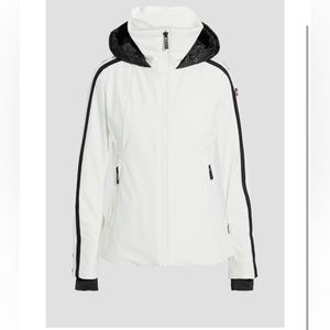FUSALP Sidonie padded striped hooded ski jacket. Color: White size: FR 36